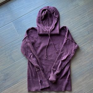 Cozy purple sweater with hood